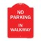 Signmission Designer Series Sign-No Parking in Walkway, Red & White Aluminum Sign, 18" x 24", RW-1824-23714 A-DES-RW-1824-23714 - alternate 1
